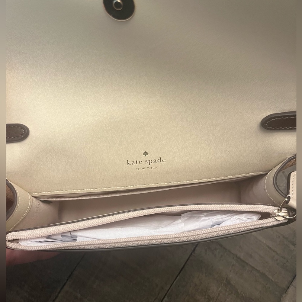 Kate Spade Cream and Brown Knot Leather Crossbody Bag - Picture 6 of 7